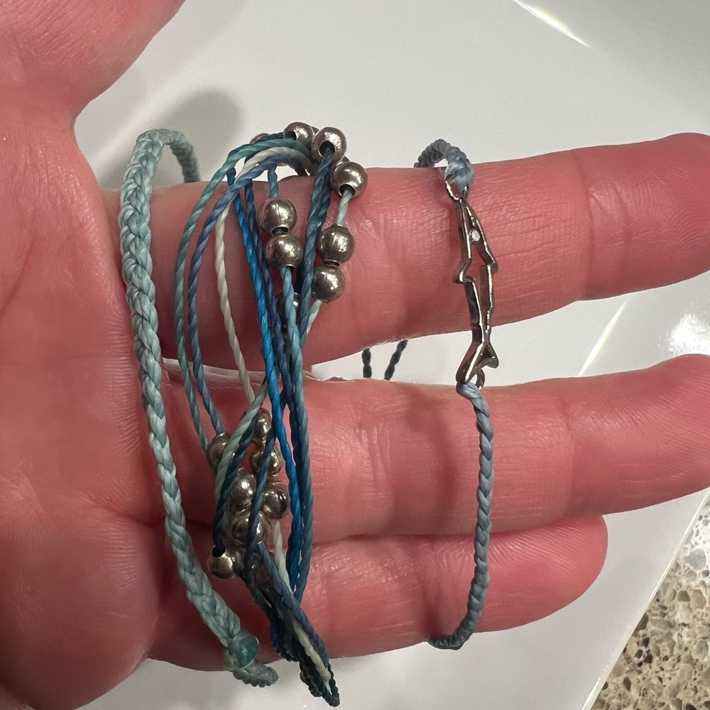 Pura Vida Blue and Silver Bracelet Set